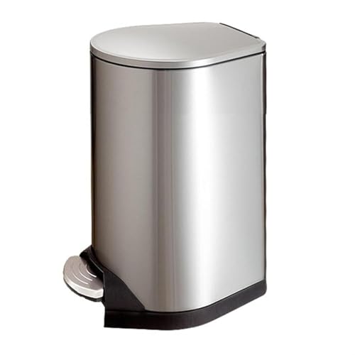 Fashionable Indoor Garbage Bin, Fingerprint Resistant Stainless Steel Trash Can, Hands Free Kitchen Trash Can with Soft Close Lid, Foot Pedal and Inner Bucket for Home Office,Get More Storage(7L) von Fitlin