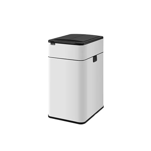 Fashionable Indoor Garbage Bin, Intelligent Sensor Garbage Can Household with Lid Bathroom Toilet Kitchen Living Room Office Automatic Packing Large Capacity Garbage Cans,Get More Storage(White,15L) von Fitlin