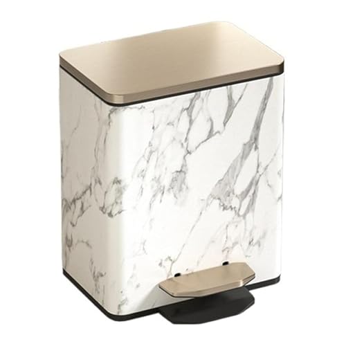 Fashionable Indoor Garbage Bin, Luxury Marble Patterned Trash Can with Lid,Stainless Steel Step-on Garbage Bin with Soft Close Lid, Foot Pedal and Inner Bucket for Home, Office ,Get More Storage(White Fashionable Indoor Garbage Bin, Luxury Marble Patterned Trash Can with Lid,Stainless Steel Step-on Garbage Bin with Soft Close Lid, Foot Pedal and Inner Bucket for Home, Office ,Get More Storage(White von Fitlin