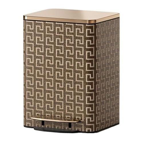 Fashionable Indoor Garbage Bin, Modern Luxury Stainless Steel Trash Can with PU Leather Outer Layer, Step Pedal Trash Can with Soft Close Lid, Handle and Inner Bucket for Home Office,Get More Storage von Fitlin