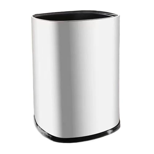 Fashionable Indoor Garbage Bin, Stainless Steel Trash Can No Lid, Open Top Wastebasket Bin, 8/12/15 Liter Modern Simple Garbage Can with Inner Bucket for Living Room,Bedroom,Office,Get More Storage(W Fashionable Indoor Garbage Bin, Stainless Steel Trash Can No Lid, Open Top Wastebasket Bin, 8/12/15 Liter Modern Simple Garbage Can with Inner Bucket for Living Room,Bedroom,Office,Get More Storage(W von Fitlin