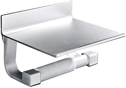 Fitlin Toilettenpapierhalter Space Aluminium Multifunktions-Aufbewahrungshalter Badezimmerregale Handtuchregal mit Telefonhalter(D) von Fitlin