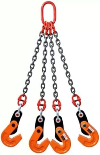 Heavy-Duty Lifting Clamps with 4 Chains, 1.6T-3.2T (3527lb-7054lb) Load Capacity, Jaw Opening 15mm-25mm (0.6in-1in), Adjustable Chain Length 1-3 Meters.(3.2 ton chain 3m.) von Fitlin