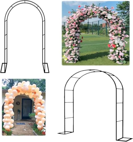 Metall Gartenbogen mit wetterfestem Stahlrahmen, Bogen für Kletterpflanzen, freistehende Pergola mit Spalier, 3,5 m breit, weißer Gartenbogen 2,2 m hoch(Black,W1.8M*H2.2M) von Fitlin