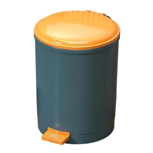 Modischer Mülleimer for den Innenbereich, runder Mülleimer mit Deckel, berührungsloser Tretmülleimer, 9/13 Liter Kunststoff-Tretmülleimer mit Inneneimer for Wohnzimmer, Schlafzimmer, Badezimmer, Küche von Fitlin