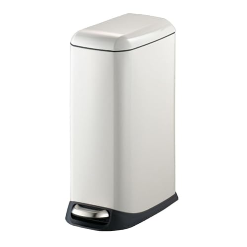 Modischer Mülleimer for den Innenbereich, schmaler 12/20-Liter-Mülleimer mit Deckel mit Soft-Close-Funktion, Mülleimer aus Edelstahl mit herausnehmbarem Papierkorb, Tretpedal-Mülleimer for Badezimmer, von Fitlin