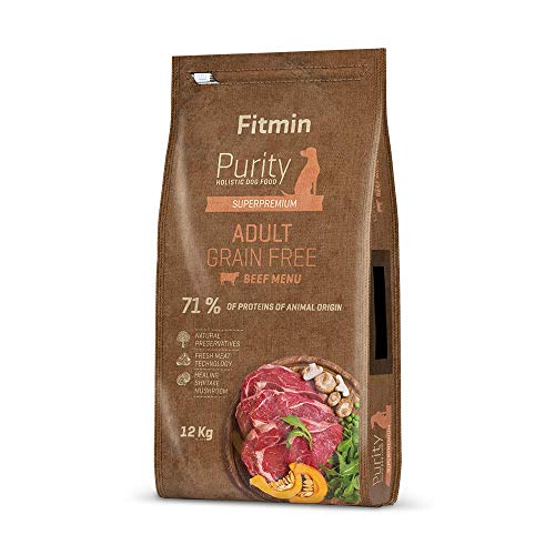 Fitmin Dog Purity GF Adult Beef | Hundetrockenfutter | Ein getreidefreies futter | Erwachsene Hunde mittlerer | Extraklasse Komplettfutter mit Rindfleisch | Großer und riesiger Rassen | 12 kg von Fitmin