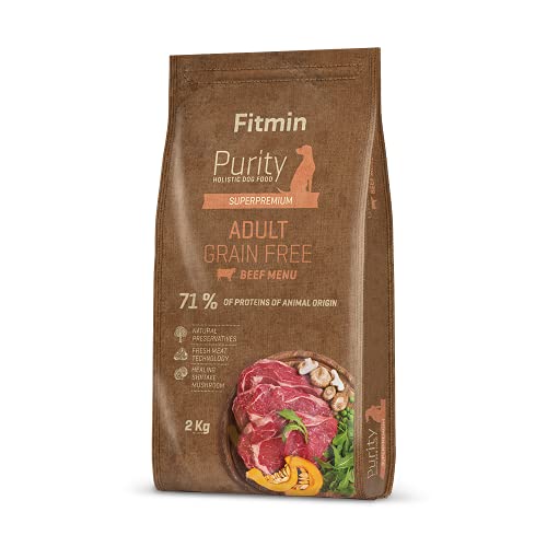 Fitmin Dog Purity GF Adult Beef | Hundetrockenfutter | Ein getreidefreies futter | Erwachsene Hunde mittlerer | Extraklasse Komplettfutter mit Rindfleisch | Großer und riesiger Rassen | 2 kg von Fitmin