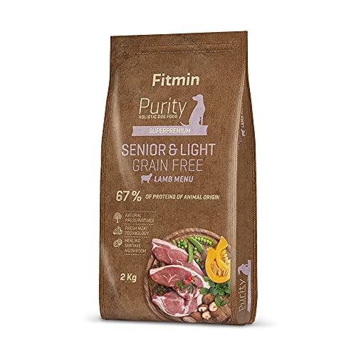 Fitmin Dog Purity GF Senior&Light&Lamb | Hundetrockenfutter | EIN getreidefreies Futter | Lammfleisch | Komplettfutter mit verringertem Energiegehalt | Übergewichtige Hunde und Senioren | 2 kg von Fitmin