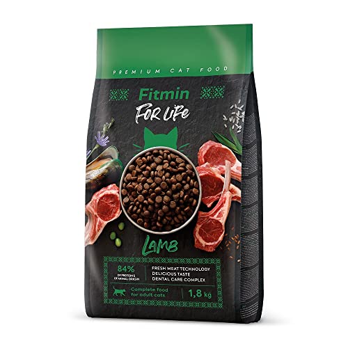 Fitmin for Life Adult Lamb | Trockenfutter für Katzen | Alleinfutter für kastrierte Erwachsene Katzen | Komplettfutter für Katzen | Neues Rezept | 1,8 kg von Fitmin