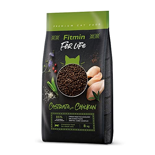 Fitmin for Life Castrate Chicken | Trockenfutter für Katzen | Alleinfutter für kastrierte Erwachsene Katzen | Komplettfutter für Katzen | Neues Rezept | 8 kg von Fitmin