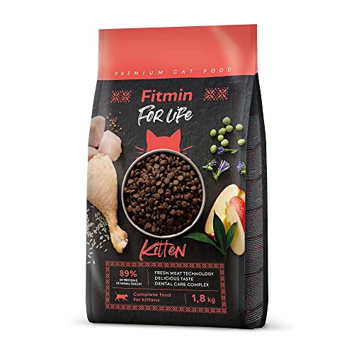 Fitmin for Life Kitten | Trockenfutter für Katzen | Alleinfutter für kastrierte Erwachsene Katzen | Komplettfutter für Katzen | Neues Rezept | 1,8 kg von Fitmin