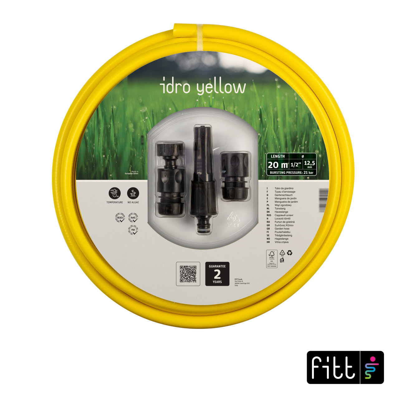 Fitt Gartenschlauch Idro Yellow 1/2 20 m mit Armatur von Fitt