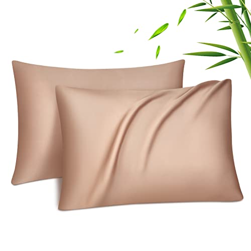 Fittia 2er-Set Lyocell Bambus Kissenbezug Bambusfaser Kopfkissenbezug Kissenhülle Seidig weichkühlend atmungsaktiv mit verdecktem Reißverschluss, Herbst Orange, 50x75cm Fittia 2er-Set Lyocell Bambus Kissenbezug Bambusfaser Kopfkissenbezug Kissenhülle Seidig weichkühlend atmungsaktiv mit verdecktem Reißverschluss, Herbst Orange, 50x75cm von Fittia