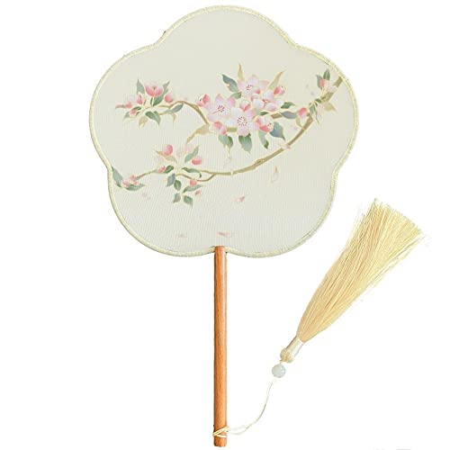 Antiker Hanfu-fächer, Paddel-handfächer, Chinesischer Alter Handfächer Quaste, Durchscheinender Runder Fächer Für Kostümtanz von Fituenly