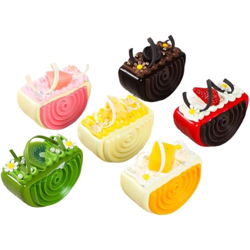 Fituenly 6 Stück Realistische Künstliche Kuchen, Desserts, Gefälschte Kuchen, Lebensmittelmodelle, Dekorative Simulationskuchenmodelle, Requisiten Für Die Heimdekoration von Fituenly