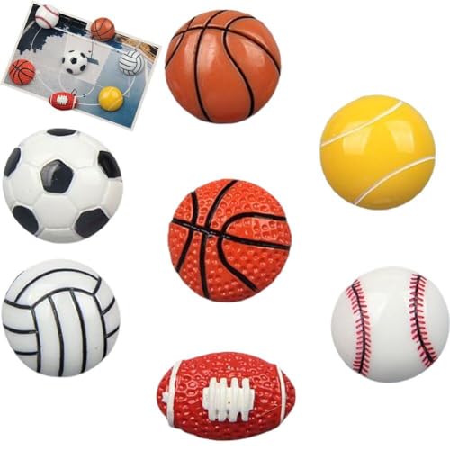 Cartoon -Basketball -fußball -kühlschrankmagnete 6pcs/Set Sport Kühlschrank Magnete 3D Kühlschrank Aufkleber Home Dekoration von Fituenly