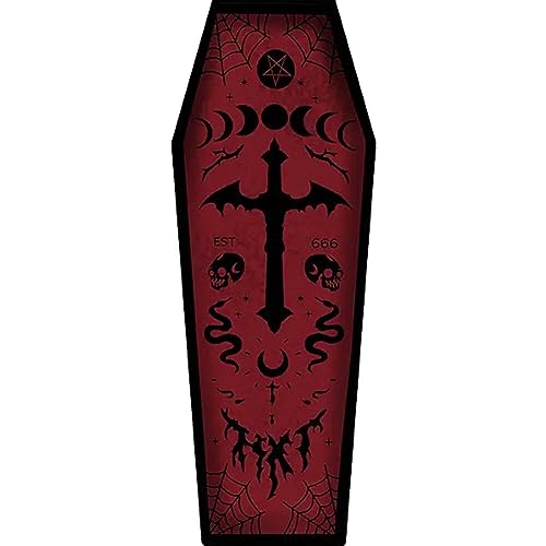 Fituenly Halloween-sarg-Teppich-teppichmatte, Gothic Cross Sarg Teppich Nicht Ruhig von Fituenly