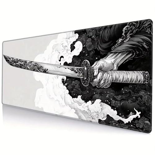 Fituenly Katana-Mauspad Im Japanischen Stil, Großes Computer-Gaming-Mauspad, Schreibtischunterlage, Rutschfestes Gummi-Mauspad Für Heimbüro, Gaming-Raum von Fituenly