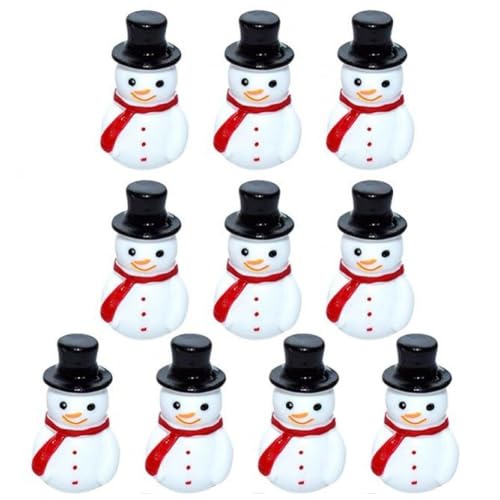 Fituenly Mini-schneemann-Figur, 10 Stück, Harz-schneemann-Ornament, Miniatur-Winter-schneemann, Feengarten-Ornament, Niedliche Cartoon-weihnachtsdekoration von Fituenly