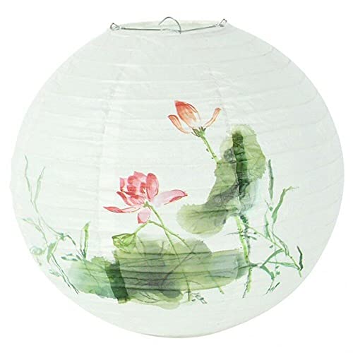 Fituenly Runde Papierlaternenlampenschatten 30 cm Tissue Paper Lamps Dekor Chinesische Orientalische Stilhänge Für Restaurants Heim von Fituenly