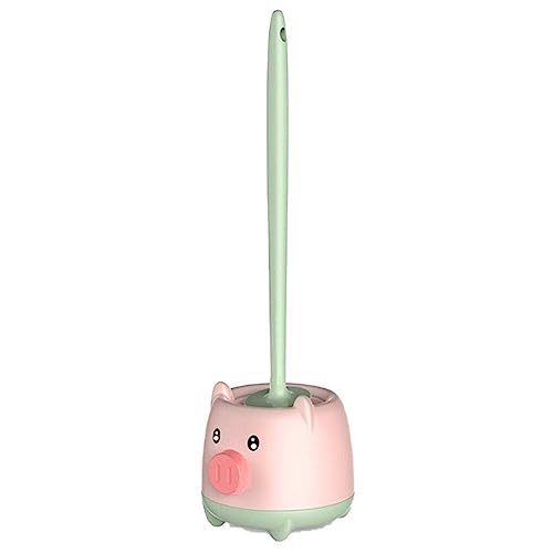 Fituenly Toilettenbürste Niedliches Schwein Wandhängendes Toilettenbürstenhalter-Set Badezimmer auslaufsicheres Reinigungswerkzeug WC-Zubehör von Fituenly
