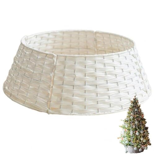 Fituenly Wicker Christmas Tree Rock 60 cm Festlichen Weihnachts -Stand -Cover Traditionelle Dekoration Rattankorb Cover Ordentliches Dekor Perfekt Für Den Innengebrauch von Fituenly