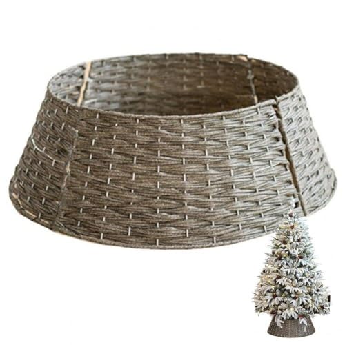 Fituenly Wicker Christmas Tree Rock 60 cm Festlichen Weihnachts -Stand -Cover Traditionelle Dekoration Rattankorb Cover Ordentliches Dekor Perfekt Für Den Innengebrauch von Fituenly