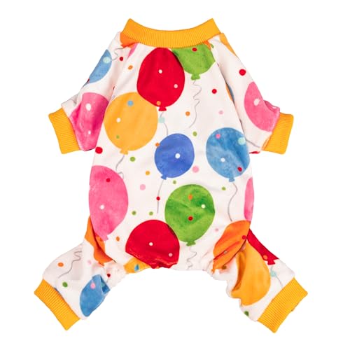 Fitwarm Balloon Dog Fleece-Schlafanzug, Geburtstags-Outfit für kleine Hunde, Jungen und Mädchen, gemütlicher Haustier-Einteiler mit Füßen, Weiß, Gelb, Rot, Blau, Grün, Größe XXL Fitwarm Balloon Dog Fleece-Schlafanzug, Geburtstags-Outfit für kleine Hunde, Jungen und Mädchen, gemütlicher Haustier-Einteiler mit Füßen, Weiß, Gelb, Rot, Blau, Grün, Größe XXL von Fitwarm