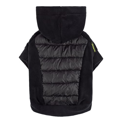 Fitwarm Gesteppter Fleece-Hunde-Kapuzenpullover, warmer Mantel, Winterkleidung für kleine Hunde, Jungen, Mädchen, leichtes Haustier-Kapuzenoutfit, Schwarz, Größe M Fitwarm Gesteppter Fleece-Hunde-Kapuzenpullover, warmer Mantel, Winterkleidung für kleine Hunde, Jungen, Mädchen, leichtes Haustier-Kapuzenoutfit, Schwarz, Größe M von Fitwarm