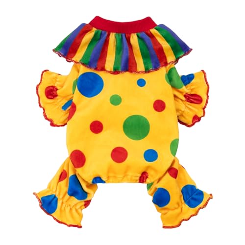Fitwarm Halloween Hund Clown Kostüm, lustige Kleidung für kleine Hunde Mädchen Junge Haustier Outfit Gelb XS Fitwarm Halloween Hund Clown Kostüm, lustige Kleidung für kleine Hunde Mädchen Junge Haustier Outfit Gelb XS von Fitwarm