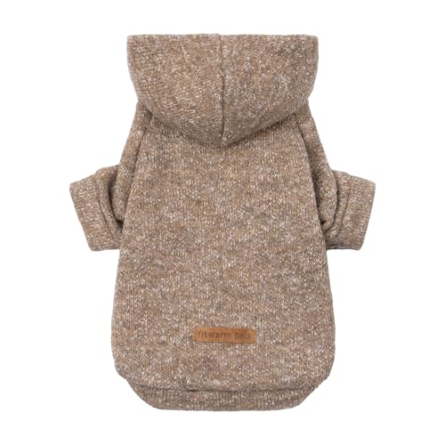 Fitwarm Strickpullover für Hunde, Winterkleidung für kleine Hunde, Jungen, Mädchen, leichter Haustier-Kapuzenpullover, Heather Khaki, Größe S Fitwarm Strickpullover für Hunde, Winterkleidung für kleine Hunde, Jungen, Mädchen, leichter Haustier-Kapuzenpullover, Heather Khaki, Größe S von Fitwarm