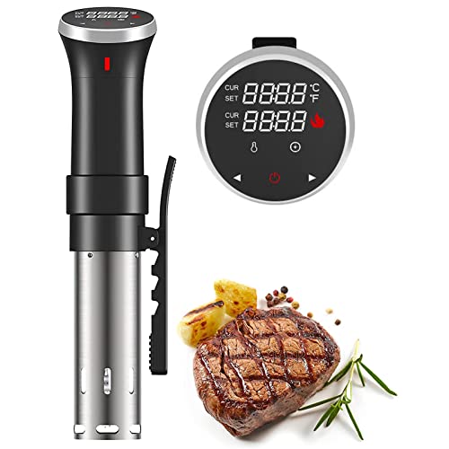 Fityou Sous Vide Stick, Wasserdicht Sous Vide Garer, 1100W Präziser Temperatureinstellung und digitaler Timer, Ultra leise, Edelstahl, LCD Touch Display (25 °C bis 95 °C) von Fityou