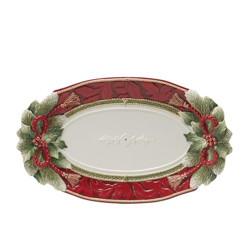 Fitz and Floyd Holiday Home Servierplatte mit Weihnachtsstern, 43,2 cm, Rot von Fitz and Floyd