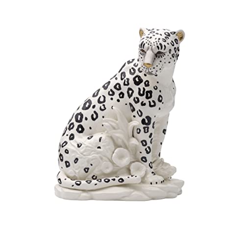 Fitz and Floyd Villa Palm Leopard Keramik-Figur, 29,8 cm, Weiß von Fitz and Floyd