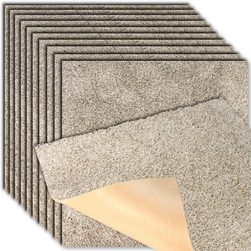 Peak Performance Teppichfliesen zum Abziehen und Aufkleben, mit Kissen, einfache Selbstmontage, weicher Teppich, ideal für Teppiche (10 Fliesen – 22.5 Quadratmeter, Everest) von Five Diamond Flooring