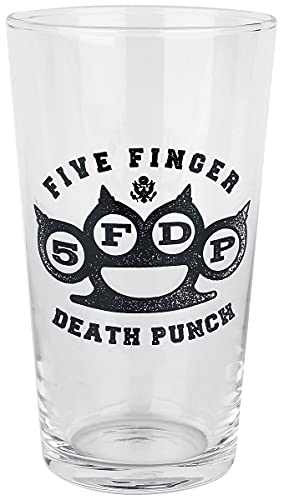 Five Finger Death Punch Knuckle Logo Unisex Pint-Glas klar von Five Finger Death Punch