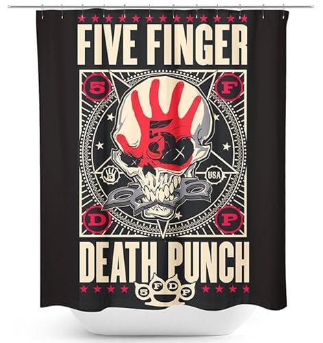 Five Finger Death Punch Punchagram Unisex Duschvorhang Standard 100% Polyester Band-Merch, Bands von Five Finger Death Punch