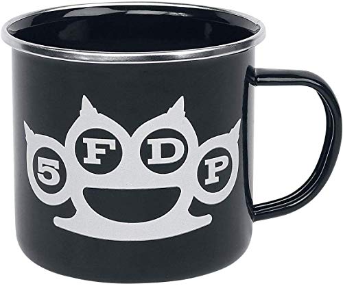 Five Finger Death Punch Tasse Knuckles Logo Emaille Becher Kaffeetasse Trinkbecher Mug Kaffeebecher emailliert von Five Finger Death Punch