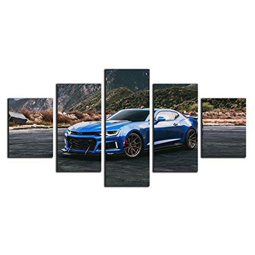 Five-Seller Coole Chevrolet Camaro Muskel Sportwagen Poster Wandkunst Bilder Leinwand Malerei Fahrzeug Kunstwerk Für Wohnzimmer Wohnkultur (1,50x100 cm(Holzrahmen)) von Annick Goutal