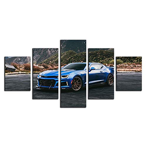 Five-Seller Coole Chevrolet Camaro Muskel Sportwagen Poster Wandkunst Bilder Leinwand Malerei Fahrzeug Kunstwerk Für Wohnzimmer Wohnkultur (1,50x100 cm(ohne Rahmen)) von Annick Goutal