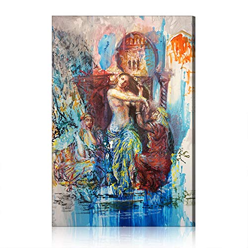 Annick Goutal Frau Im Hamam Ölgemälde Druck Auf Leinwand Moderne Abstrakte Poster Und Drucke Bilder Für Wohnzimmer Cuadros Dekoration (Kein Rahmen,50 x 70 cm) von Annick Goutal