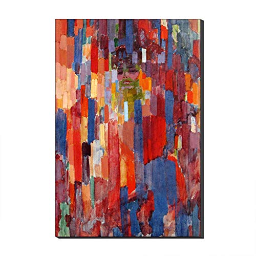 Five-Seller Frau Kupka Unter Vertikalen Von Frantisek Kupka Leinwand Ölgemälde Kunstreproduktion Auf Leinwand Gedruckt Wandkunst Giclée-Kunstwerk Für Inneneinrichtungen (Kein Rahmen,90 x 140 cm) von Annick Goutal