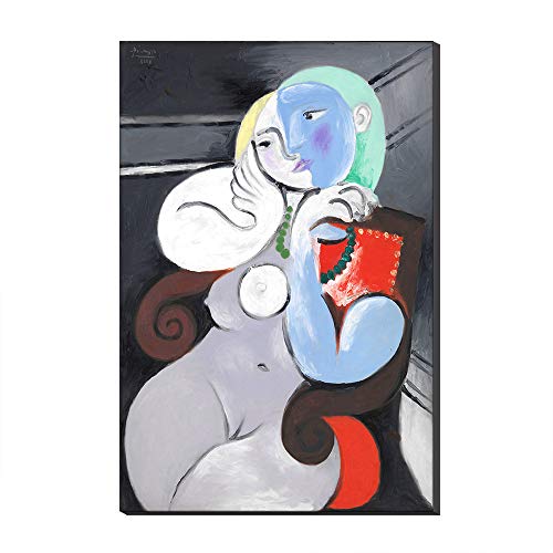 Five-Seller Nackte Frau Im Roten Sessel Von Pablo Picasso Leinwand Ölgemälde Kunstreproduktion Auf Leinwand Gedruckt Wandkunst Giclée-Kunstwerk Für Hauptdekorationen (Kein Rahmen,40 x 60 cm) von Annick Goutal