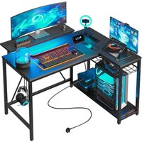 Five Stars® L-förmiger Gaming-Schreibtisch – 107×80×76 cm – Gaming Desk mit LED-Beleuchtung - Eckschreibtisch von Five Stars
