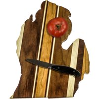 Sofortiger Versand - Massives Hartholz Michigan Schneidebrett in Form Von Mi Aus Käse-Board von FiveChosenStones