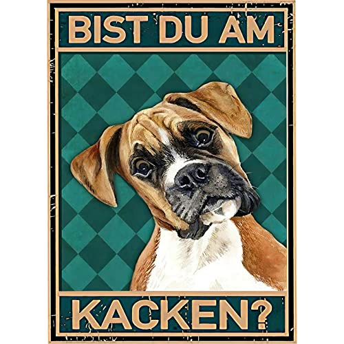 FiveMileBro Bist du am Katchen Katze Bild Poste, Lustiger Spruch poster Toilette Deko, Bathroom Toilet WC Decoration (Hund, 20cmx30cm) von FiveMileBro