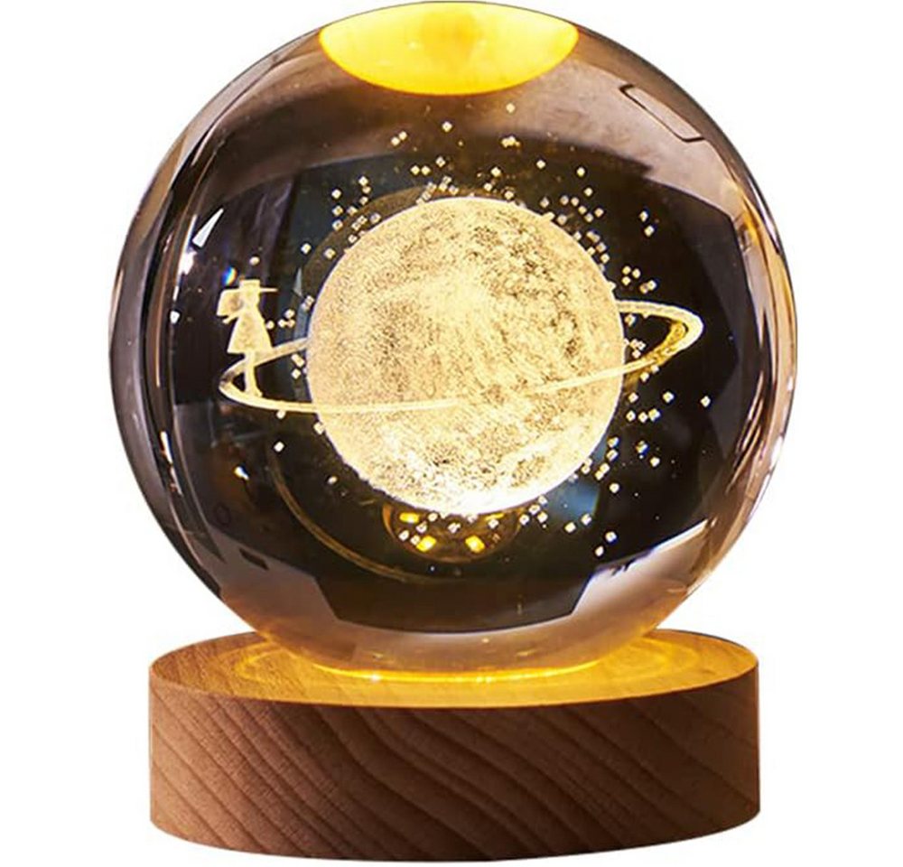 Fivejoy Dekoobjekt 3D Kristallkugel Nachtlicht,LED Sternenhimmel Dekoleuchte,Kristallkuge (1 St), Dekorationsgeschenke für Weihnachten, Erntedankfest, Geburtstag von Fivejoy
