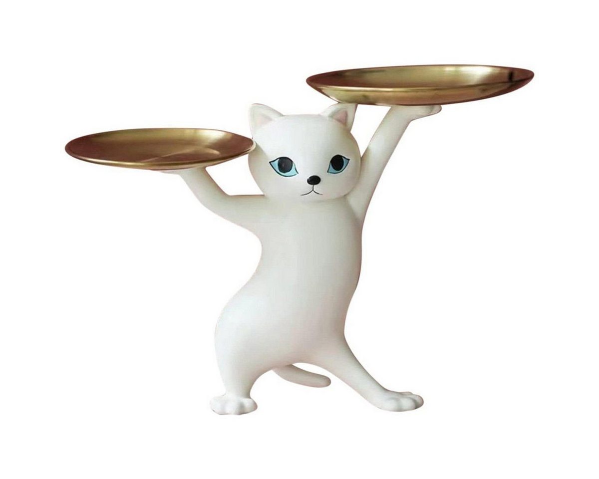 Fivejoy Dekoschale Tierskulptur, Katzen Skulptur Ornament, Schmuck Aufbewahrungsbox von Fivejoy