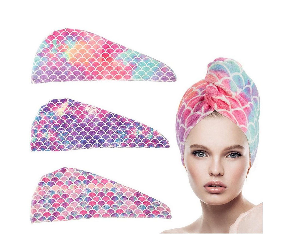 Fivejoy Turban-Handtuch Weiches Duschhauben-Stirnband mit Knöpfen für Frizz-Kontrolle, (3-St), Schnell trocknend, Haarschutz, einfach zu verwenden von Fivejoy